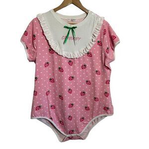 Little For Bigs Bodysuit XXXXL Strawberry Crybaby Pink Collar DDLG